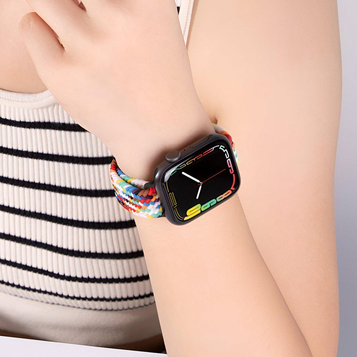 Correa de Apple Watch de nailon trenzado, cierre deslizante, para mujer, modelo Jax