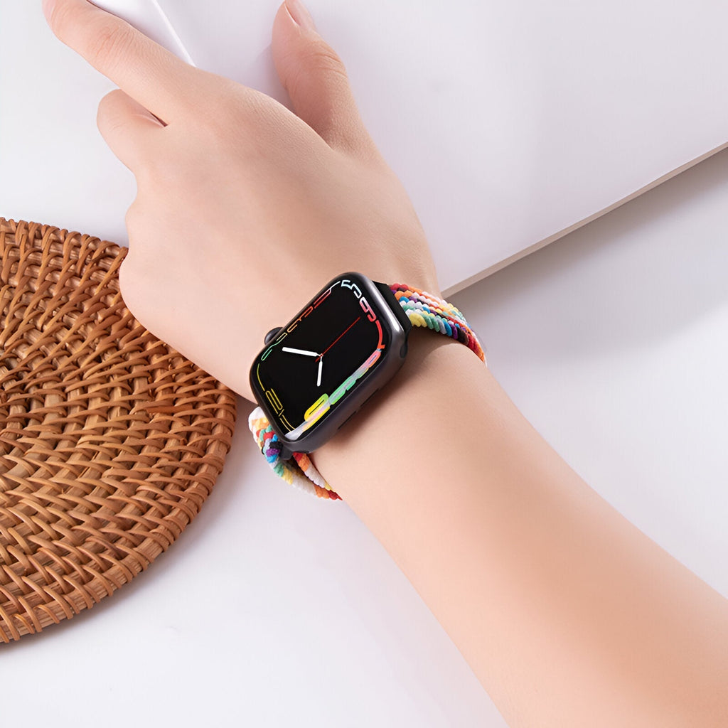 Correa de Apple Watch de nailon trenzado, cierre deslizante, para mujer, modelo Jax
