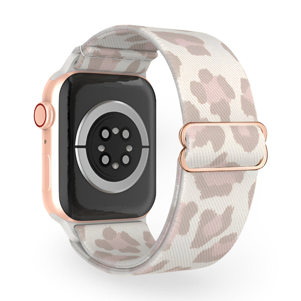 Correa Apple Watch de nailon elástico, motivo estampado, hebilla ajustable, para mujer, modelo Meryn