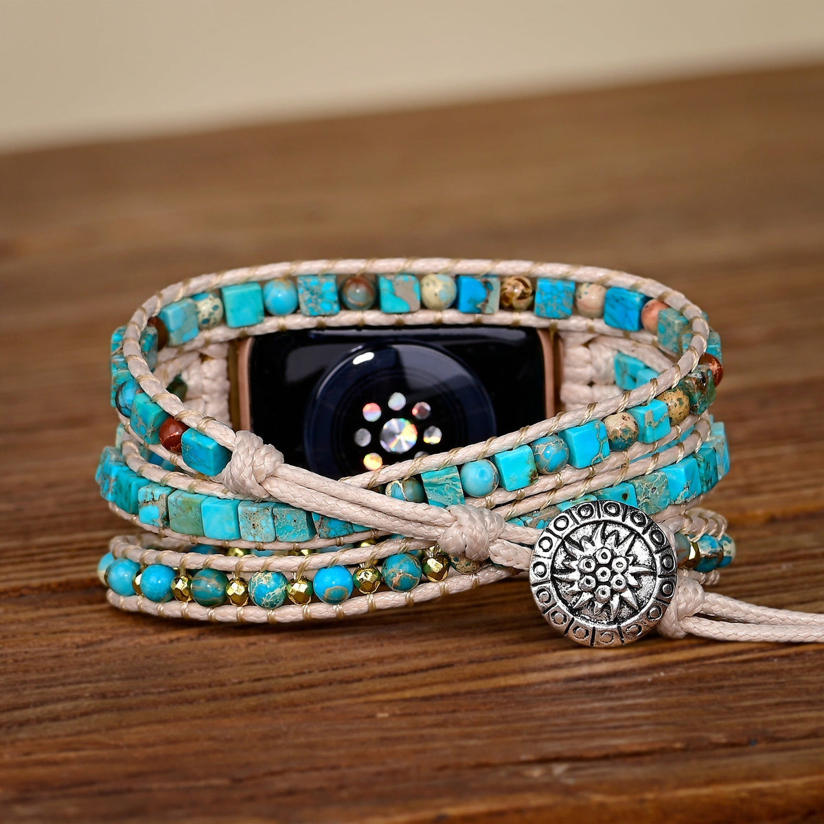 Correa Apple Watch, de piedra emperador, para mujer, modelo Lyria