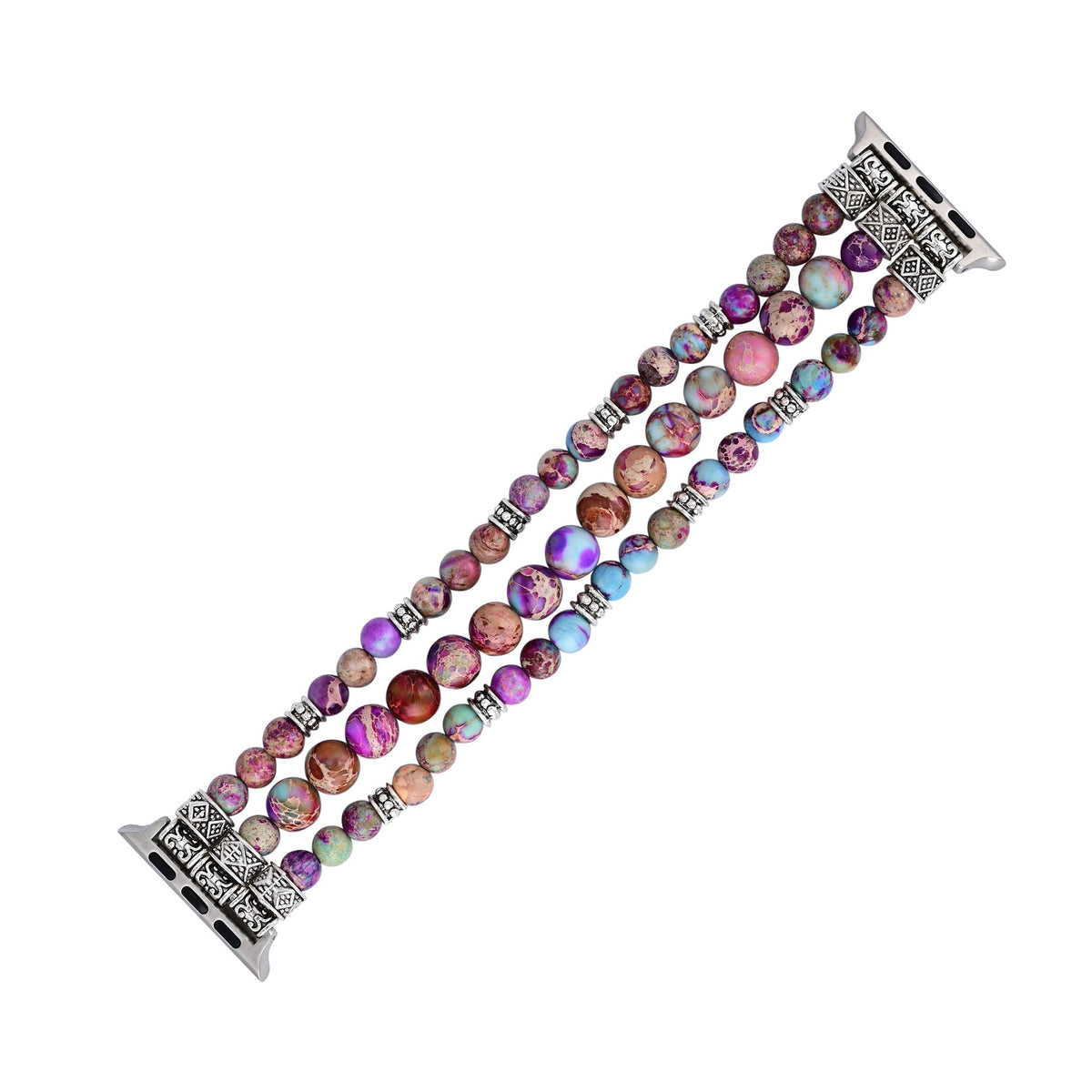 Correa Apple Watch de piedra emperador, tres hilos, estilo bohemio, para mujer, modelo Bria
