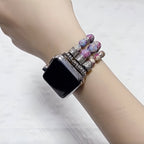 Correa Apple Watch de piedra emperador, tres hilos, estilo bohemio, para mujer, modelo Bria
