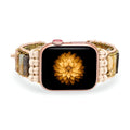 Correa Apple Watch de amazonita y cordón trenzado, estilo bohemio, para mujer, modelo Iria