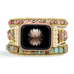 Correa Apple Watch de piedras naturales, 3 hilos trenzados, para mujer, modelo Sylas
