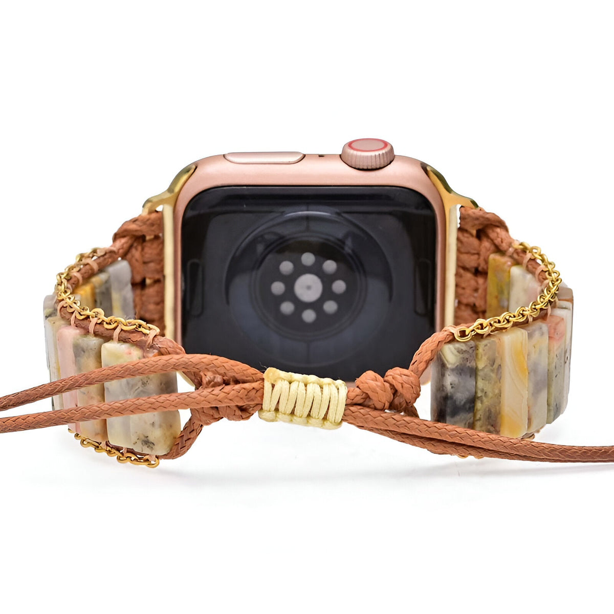 Correa Apple Watch, de piedras de ágata y cordón, para mujer, modelo Kyla