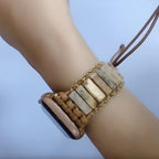 Correa Apple Watch, de piedras de ágata y cordón, para mujer, modelo Kyla