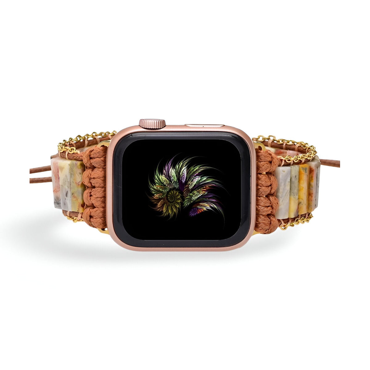 Correa Apple Watch, de piedras de ágata y cordón, para mujer, modelo Kyla