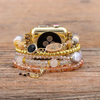 Correa Apple Watch multihilo, cuentas y cristal, dije de ojo, para mujer, modelo Merine