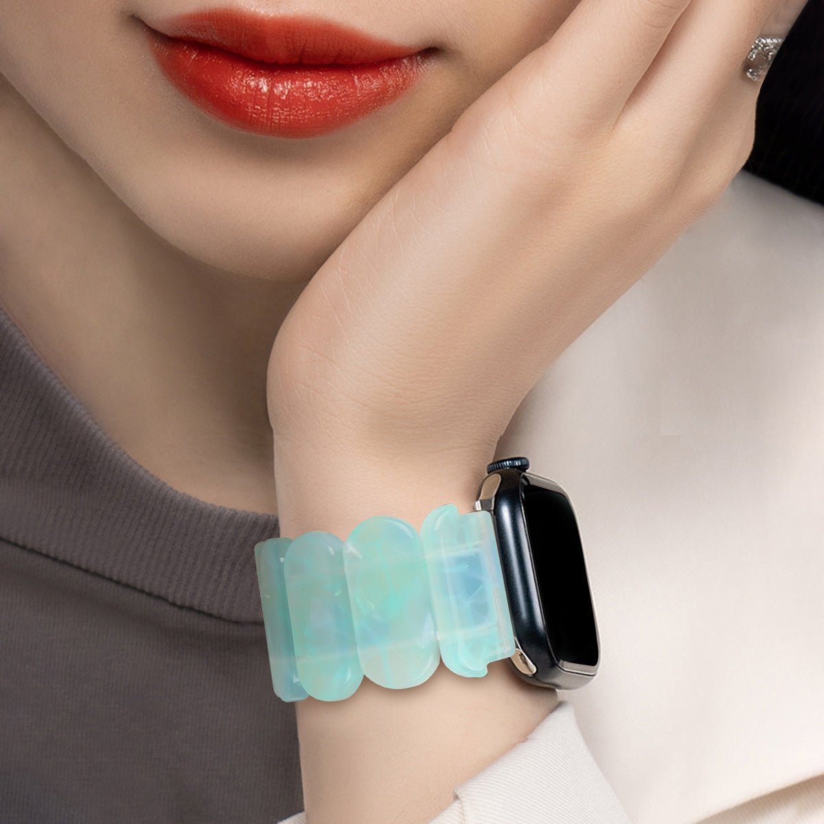 Correa Apple Watch de resina, para mujer, modelo Ilya