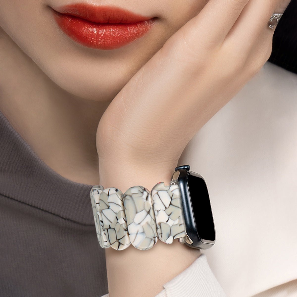 Correa Apple Watch de resina, para mujer, modelo Ilya