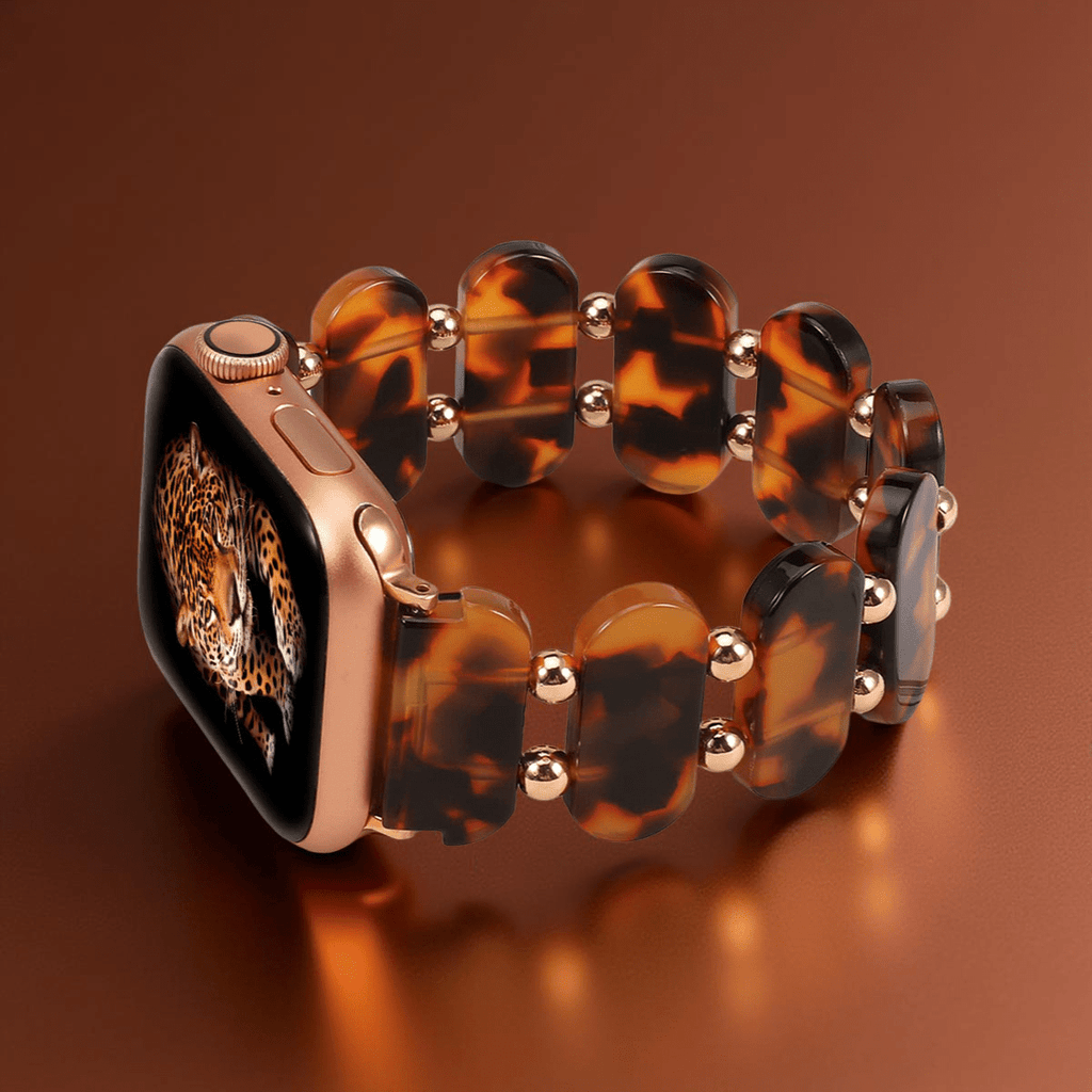 Correa Apple Watch, de resina, para mujer, estilo salvaje, modelo Lokou
