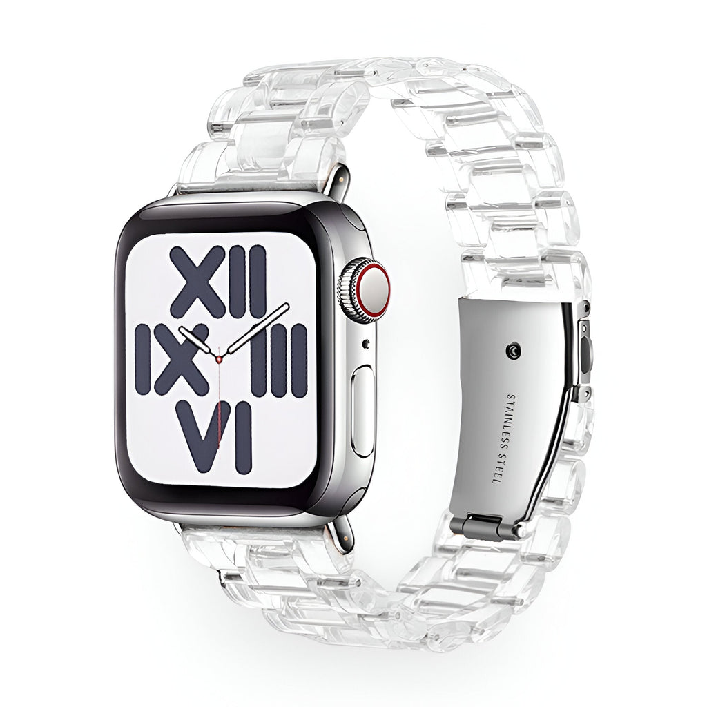 Correa Apple Watch de resina transparente, para mujer, modelo Mirai