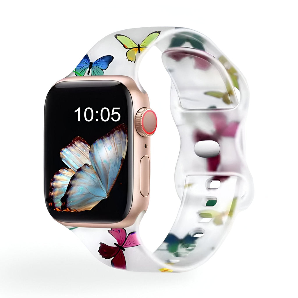 Correa Apple Watch, de silicona con estampado, para mujer, modelo Saroa