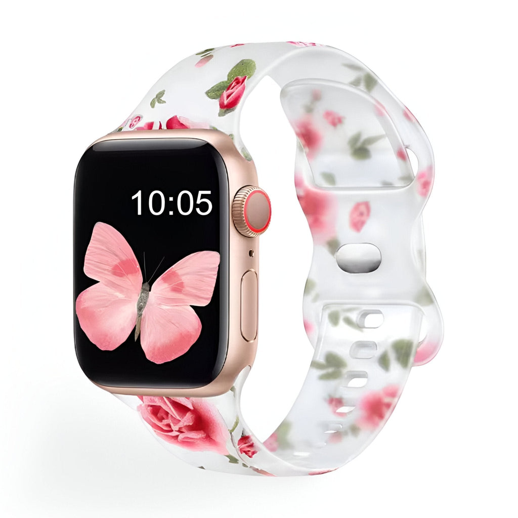 Correa Apple Watch, de silicona con estampado, para mujer, modelo Saroa