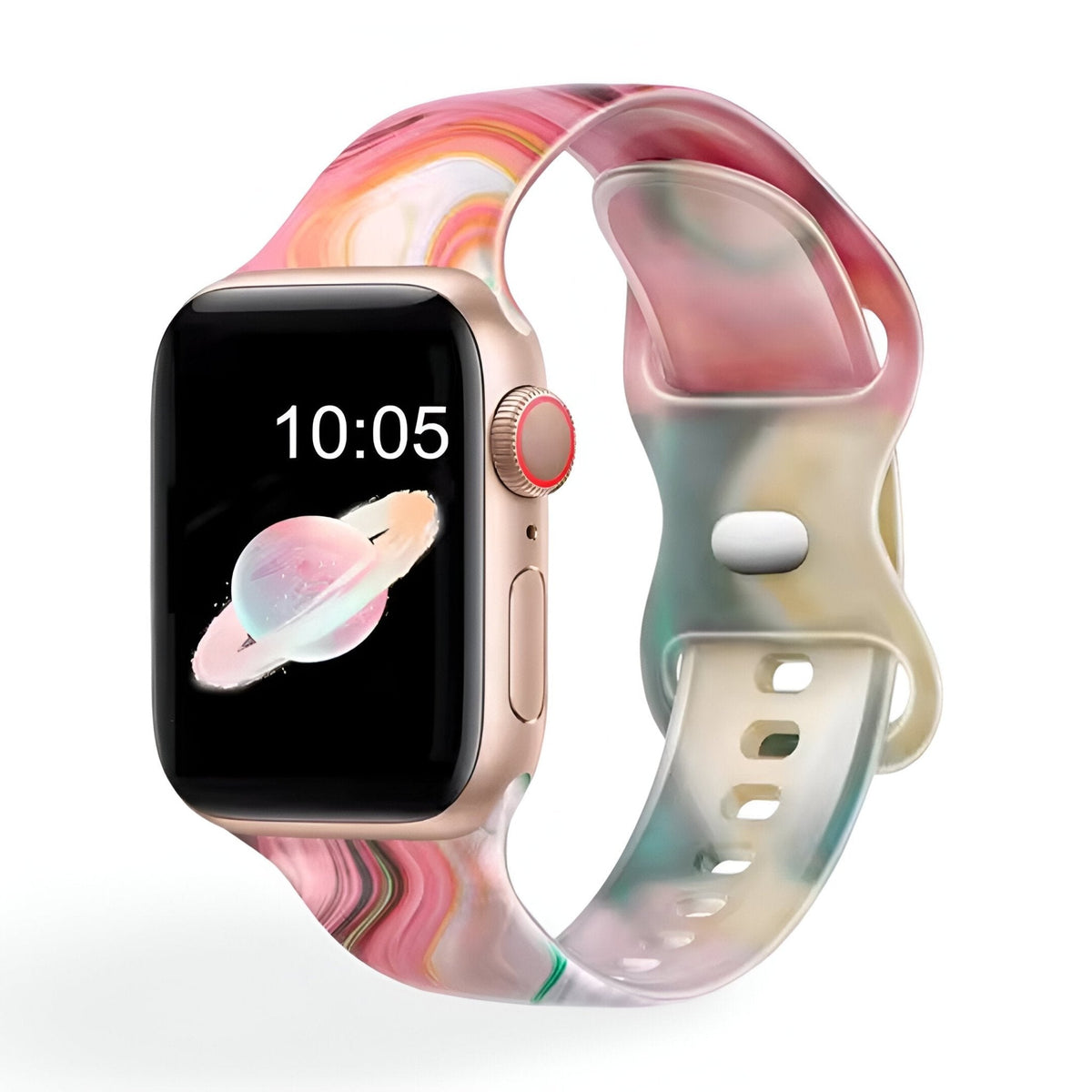 Correa Apple Watch, de silicona con estampado, para mujer, modelo Saroa