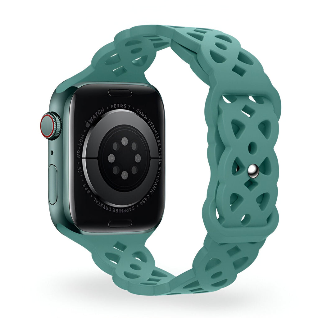 Correa de Apple Watch de silicona, motivo trenzado en relieve, unisex, modelo Astra
