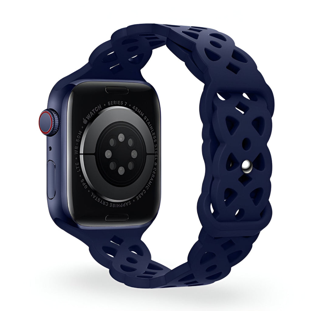 Correa de Apple Watch de silicona, motivo trenzado en relieve, unisex, modelo Astra