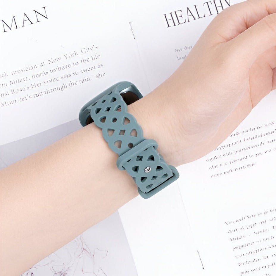 Correa de Apple Watch de silicona, motivo trenzado en relieve, unisex, modelo Astra