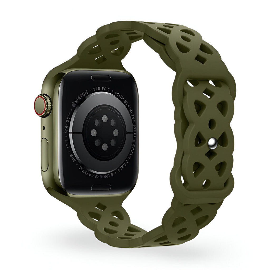 Correa de Apple Watch de silicona, motivo trenzado en relieve, unisex, modelo Astra