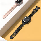 Correa de Apple Watch de silicona, motivo trenzado en relieve, unisex, modelo Astra