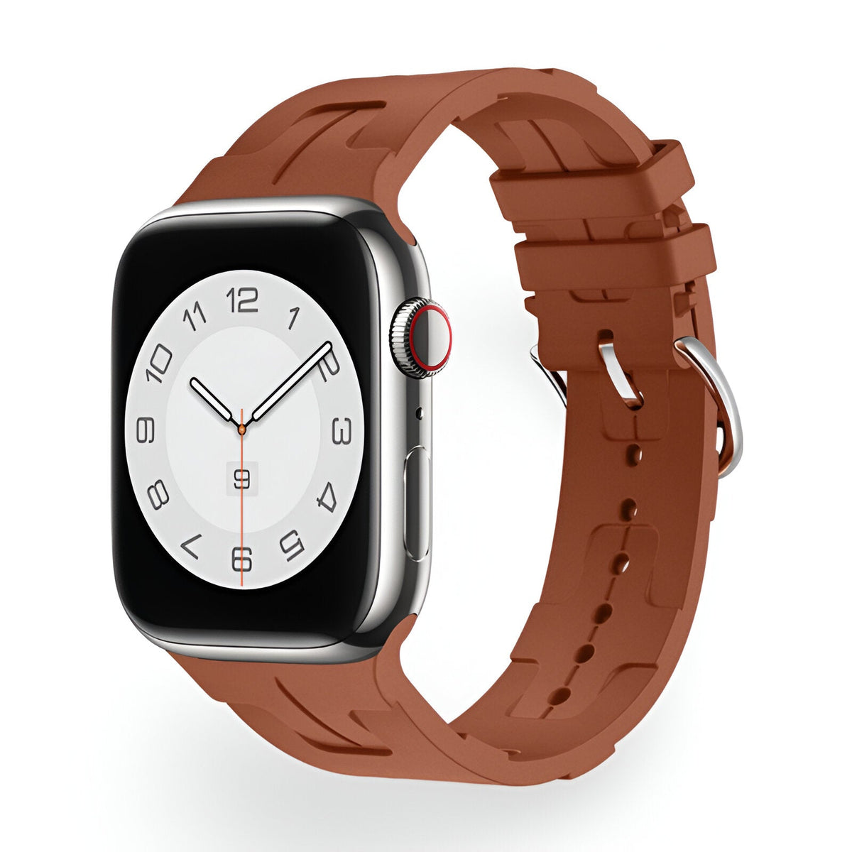 Correa de Apple Watch de silicona, motivo H en relieve, cierre de hebilla, modelo Luxa