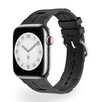 Correa de Apple Watch de silicona, motivo H en relieve, cierre de hebilla, modelo Luxa