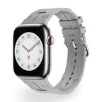 Correa de Apple Watch de silicona, motivo H en relieve, cierre de hebilla, modelo Luxa