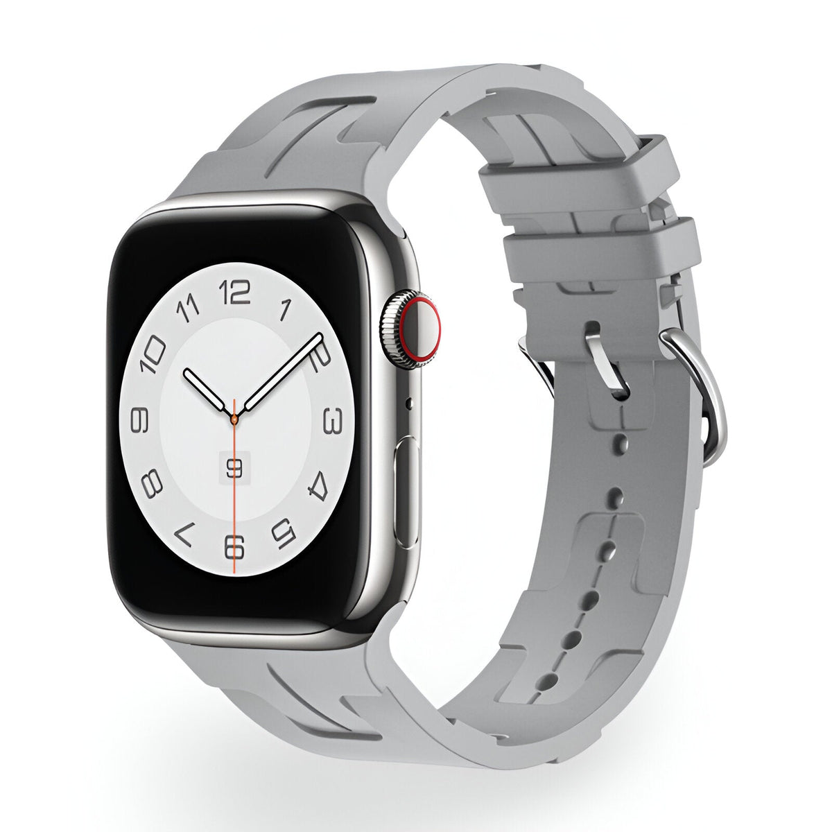 Correa de Apple Watch de silicona, motivo H en relieve, cierre de hebilla, modelo Luxa