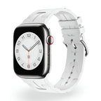 Correa de Apple Watch de silicona, motivo H en relieve, cierre de hebilla, modelo Luxa