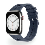 Correa de Apple Watch de silicona, motivo H en relieve, cierre de hebilla, modelo Luxa