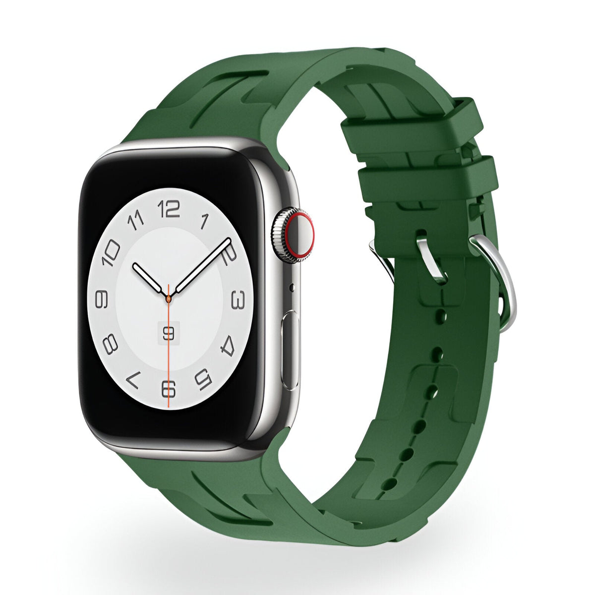 Correa de Apple Watch de silicona, motivo H en relieve, cierre de hebilla, modelo Luxa