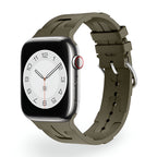 Correa de Apple Watch de silicona, motivo H en relieve, cierre de hebilla, modelo Luxa
