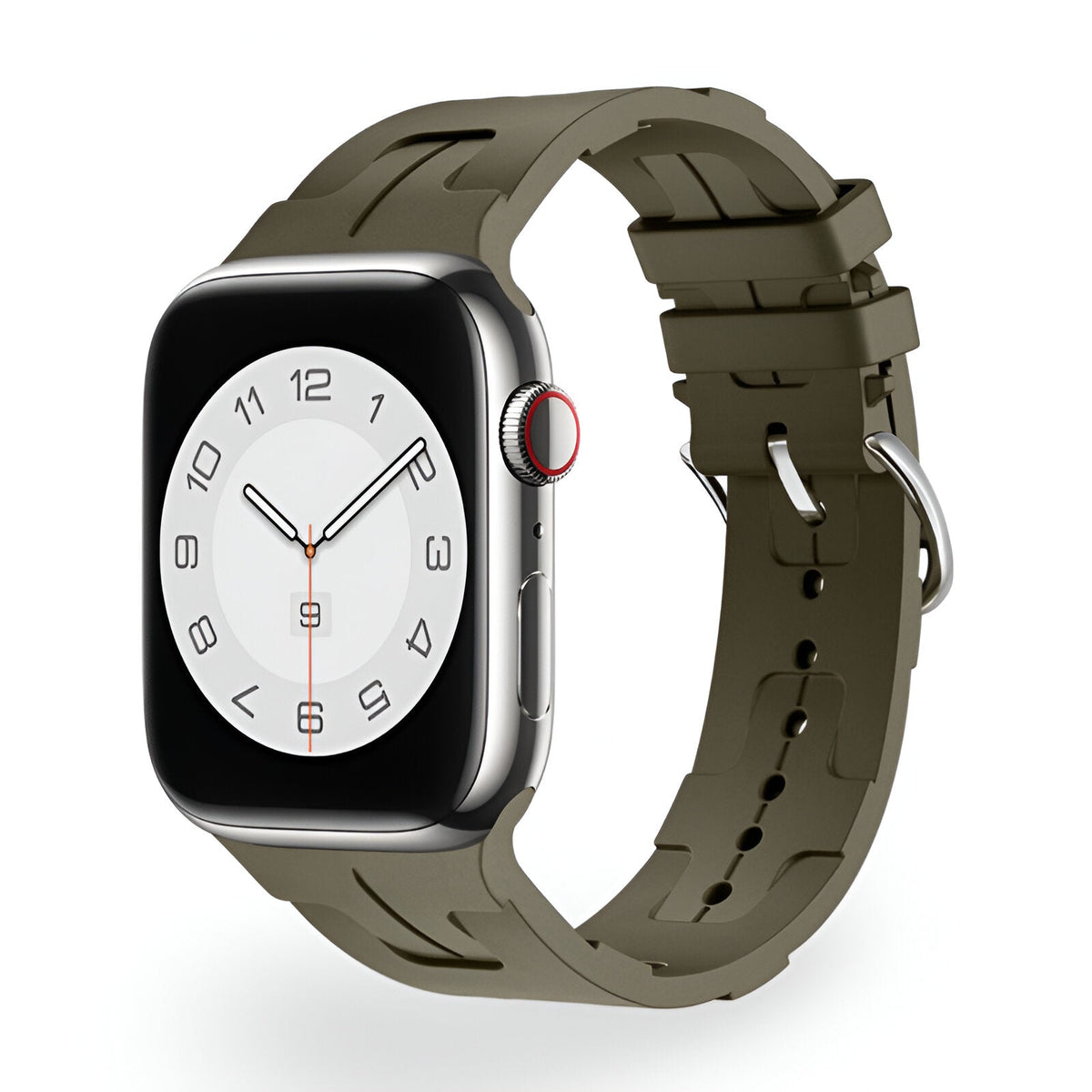 Correa de Apple Watch de silicona, motivo H en relieve, cierre de hebilla, modelo Luxa