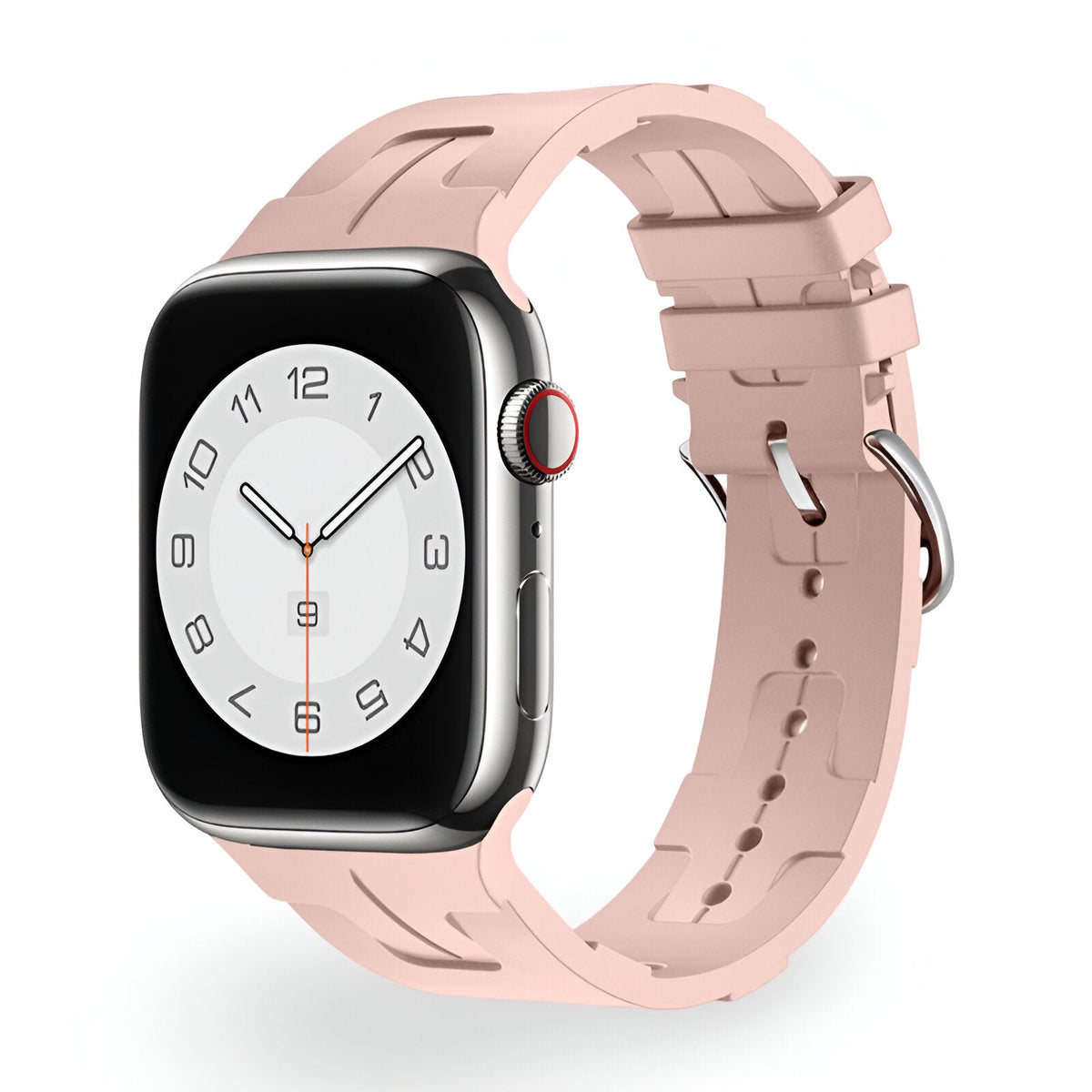 Correa de Apple Watch de silicona, motivo H en relieve, cierre de hebilla, modelo Luxa