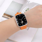 Correa de Apple Watch de silicona, motivo H en relieve, cierre de hebilla, modelo Luxa