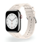 Correa de Apple Watch de silicona, motivo H en relieve, cierre de hebilla, modelo Luxa