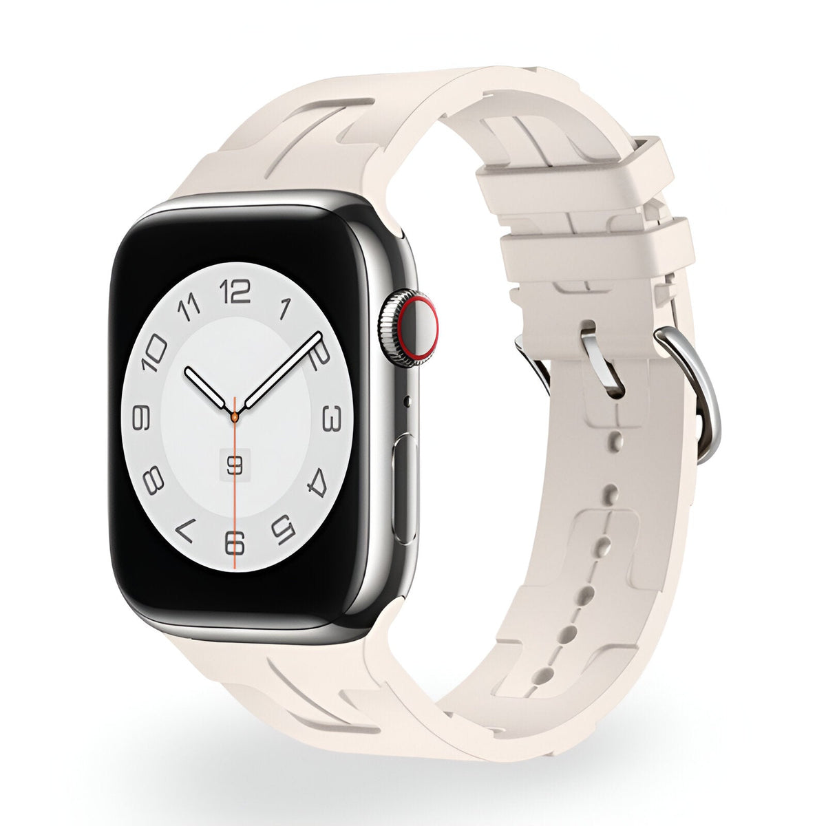 Correa de Apple Watch de silicona, motivo H en relieve, cierre de hebilla, modelo Luxa