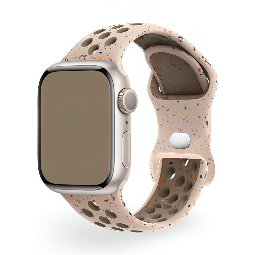Correa Apple Watch de silicona perforada, diseño moteado deportivo, modelo Nyro