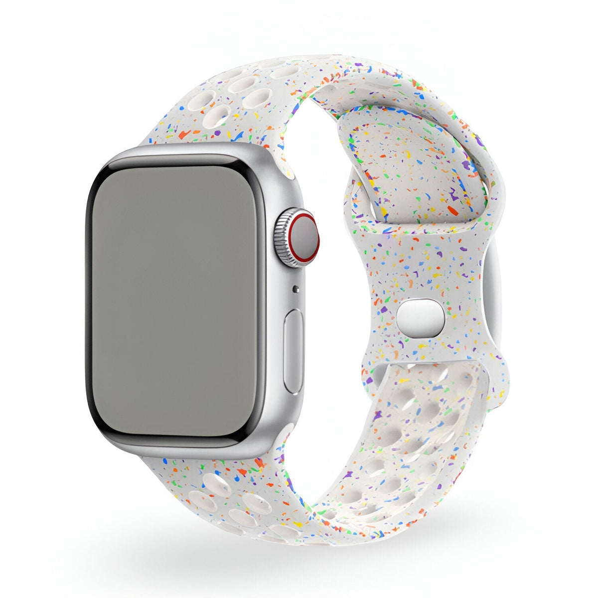 Correa Apple Watch de silicona perforada, diseño moteado deportivo, modelo Nyro