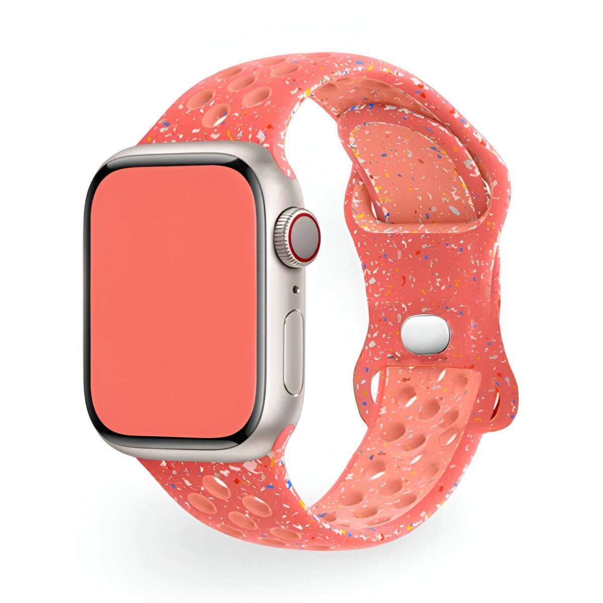Correa Apple Watch de silicona perforada, diseño moteado deportivo, modelo Nyro