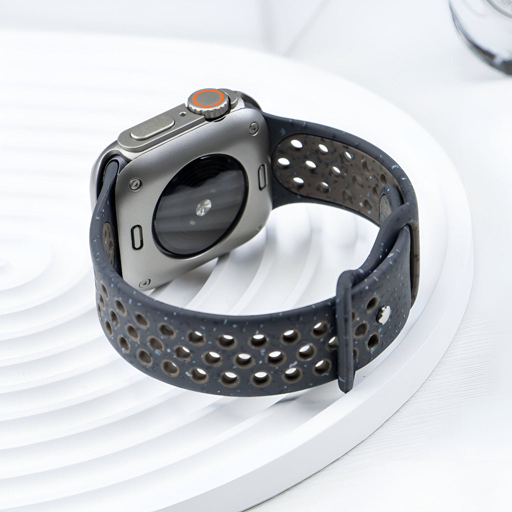 Correa Apple Watch de silicona perforada, diseño moteado deportivo, modelo Nyro