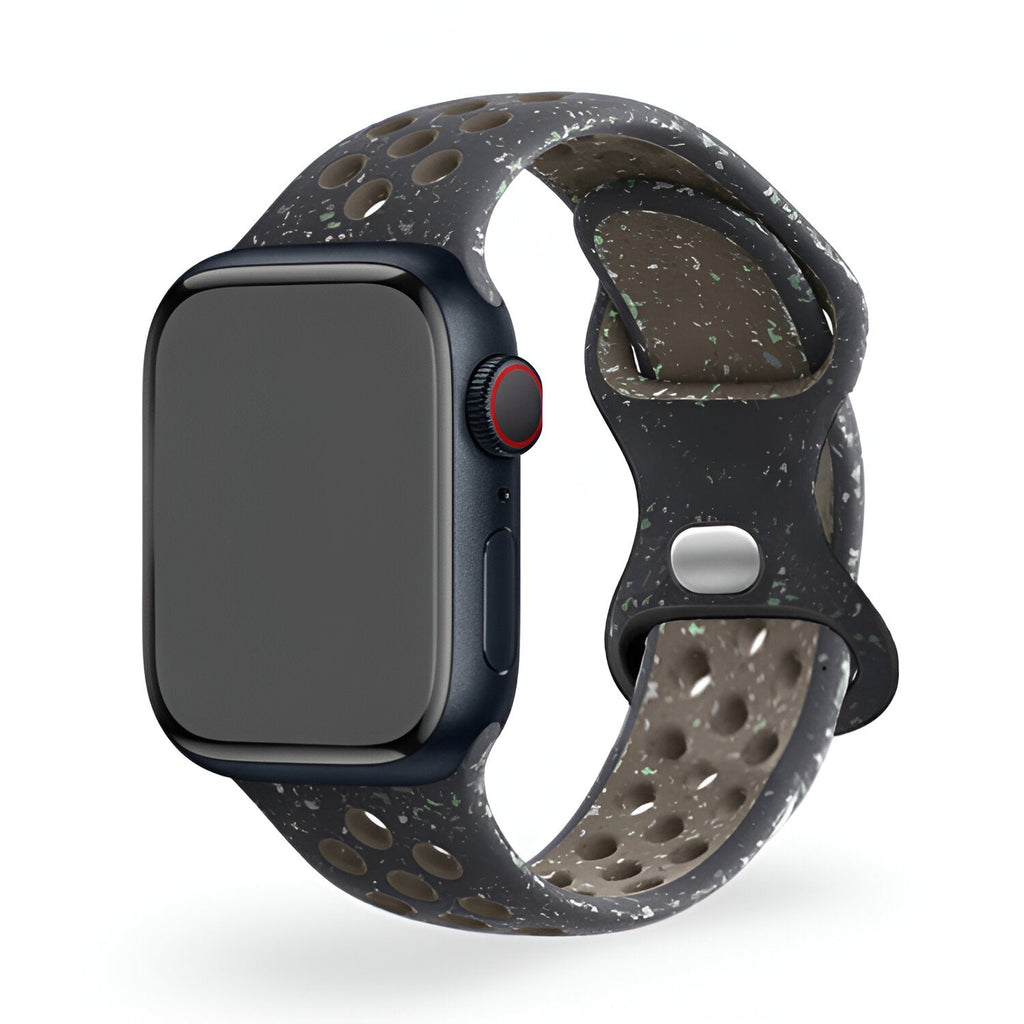 Correa Apple Watch de silicona perforada, diseño moteado deportivo, modelo Nyro