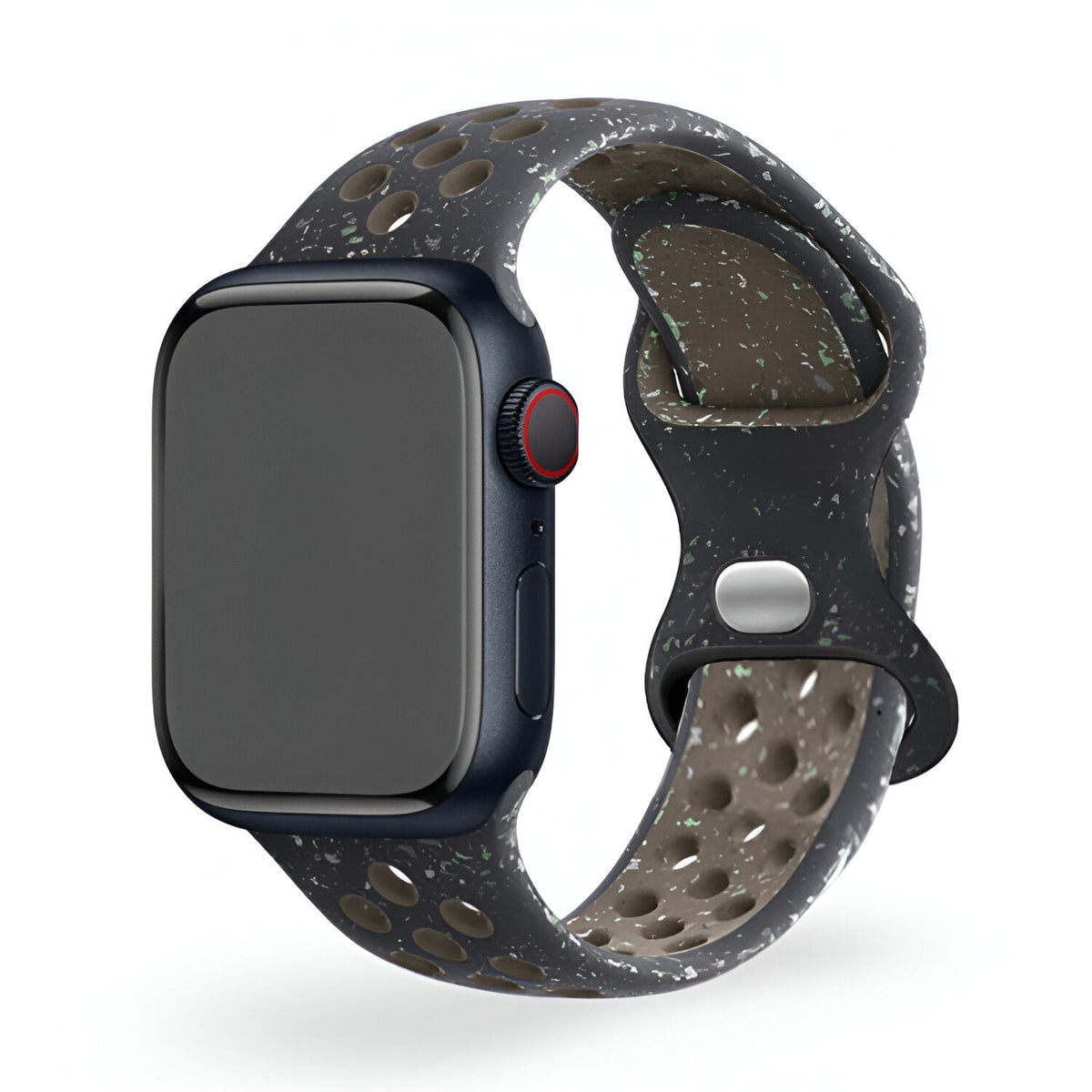 Correa Apple Watch de silicona perforada, diseño moteado deportivo, modelo Nyro