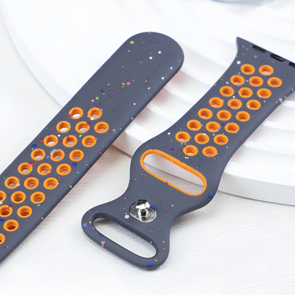 Correa Apple Watch de silicona perforada, diseño moteado deportivo, modelo Nyro