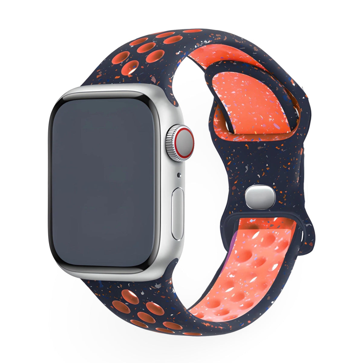 Correa Apple Watch de silicona perforada, diseño moteado deportivo, modelo Nyro