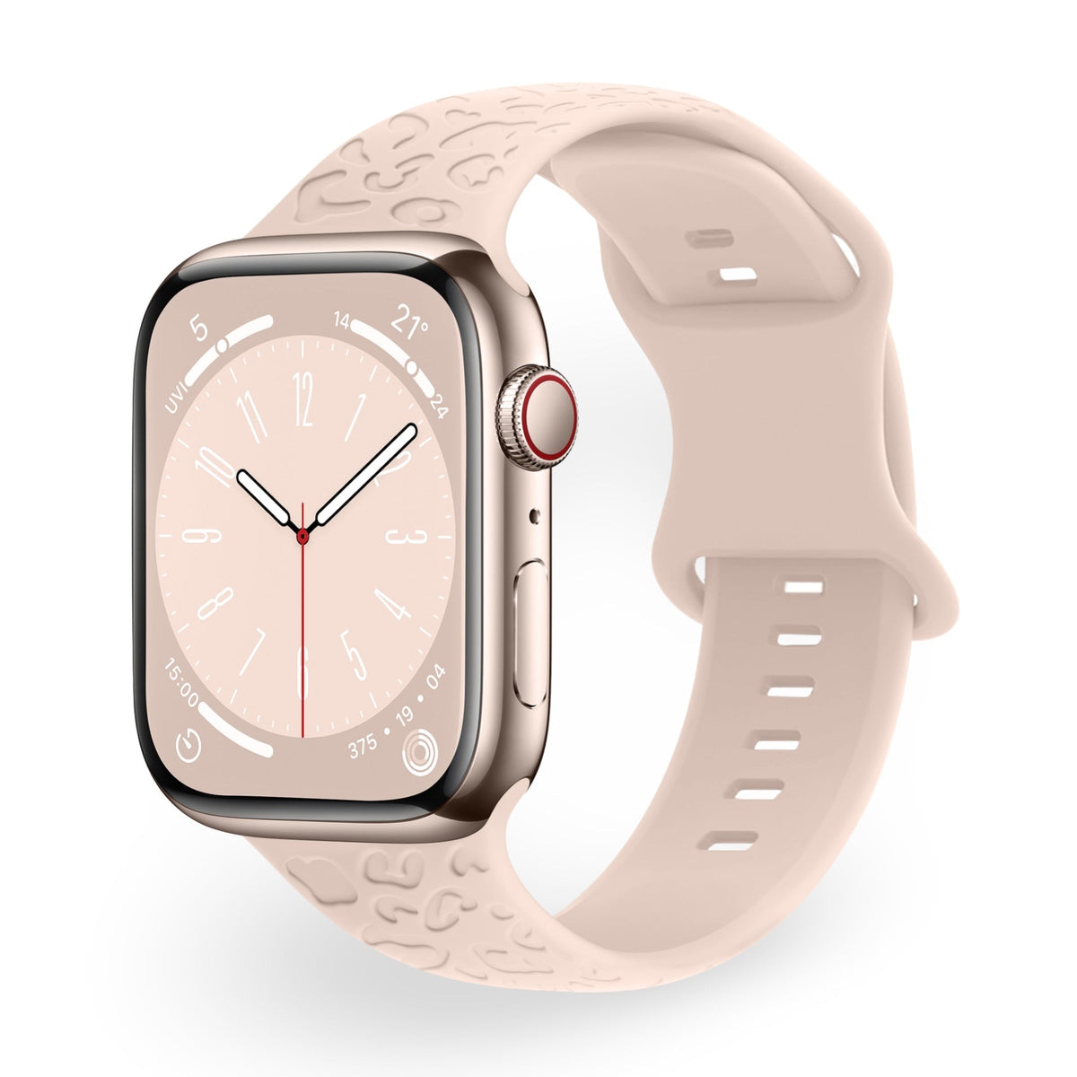 Correa de Apple Watch de silicona, motivo leopardo en relieve, todas las series, modelo Soria