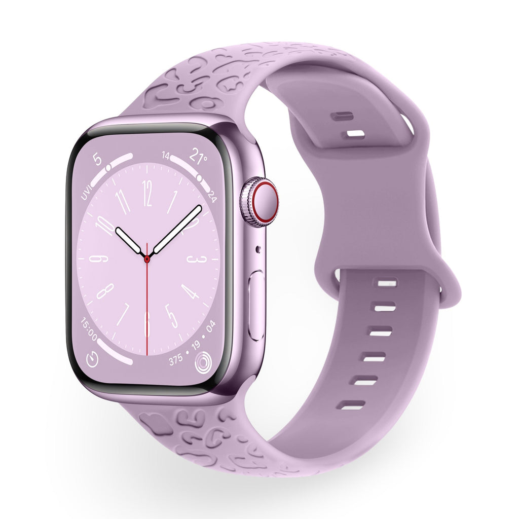 Correa de Apple Watch de silicona, motivo leopardo en relieve, todas las series, modelo Soria