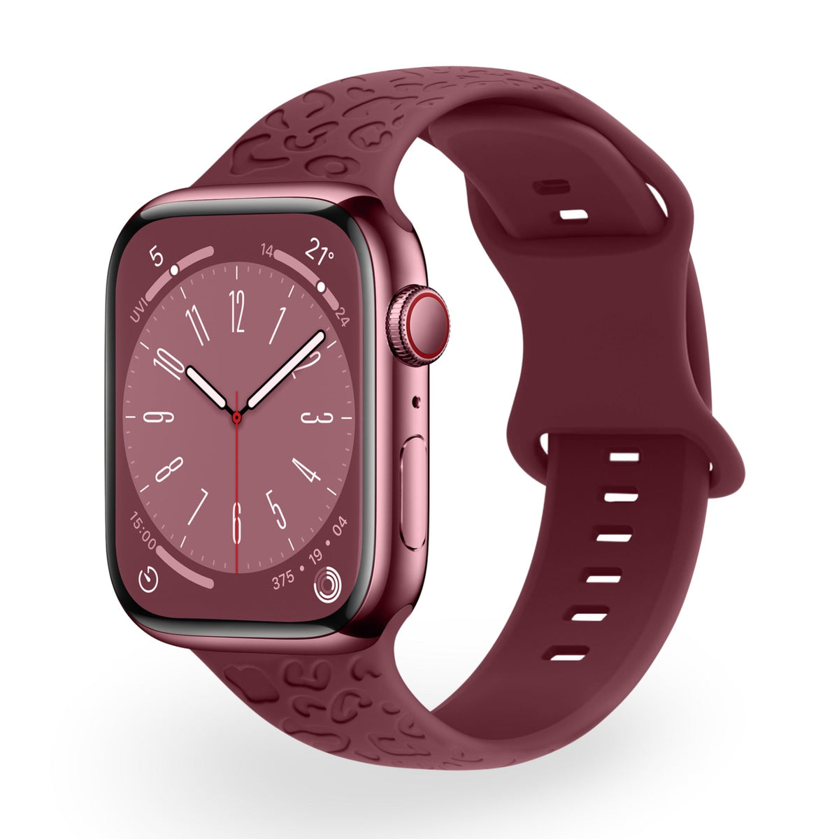 Correa de Apple Watch de silicona, motivo leopardo en relieve, todas las series, modelo Soria