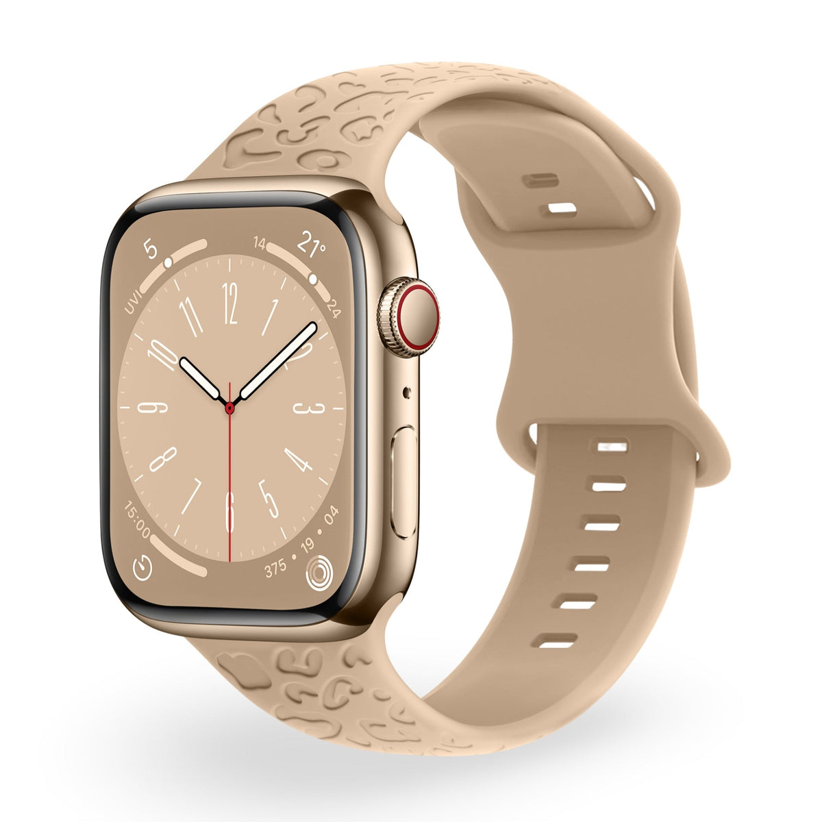 Correa de Apple Watch de silicona, motivo leopardo en relieve, todas las series, modelo Soria
