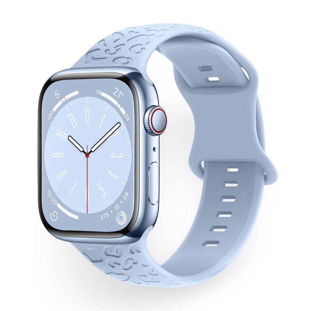 Correa de Apple Watch de silicona, motivo leopardo en relieve, todas las series, modelo Soria